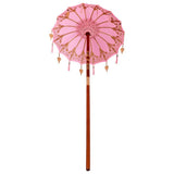 Balinese Parasol Pink 125 x 125 x 260 cm Cotton and Wood 42006468