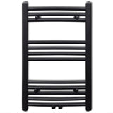 Bathroom Heating Towel Rail Radiator Curve 500x764 mm Black 141913