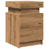 ZNTS Bedside Cabinets with LED 2 pcs Artisian Oak 35x39x55 cm Engineered Wood 857657