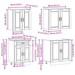 ZNTS 4 Piece Kitchen Cabinet Set Kalmar Black Engineered Wood 3314872