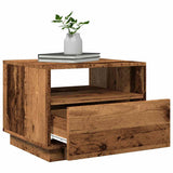 Coffee Table with LED Lights Old Wood 50x49x40 cm 857708