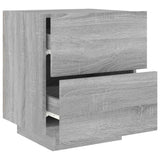 Bedside Cabinets with LED Lights 2 pcs Grey Sonoma Engineered Wood 836746