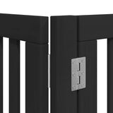 Dog Gate with Door Foldable 10 Panels Black 800 cm Poplar Wood 3155687