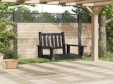 Garden Swing Chair with Metal Chains Black Solid Wood Fir 4008976