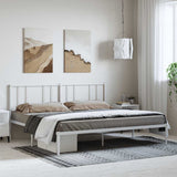 Metal Bed Frame without Mattress with Headboard White 193x203cm 352535