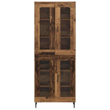 Highboard 2 pcs Old Wood Engineered Wood and Glass 3403180