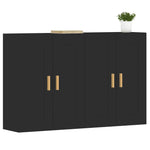 Wall Mounted Cabinets 2 pcs Black Engineered Wood 3197978