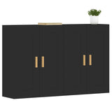 Wall Mounted Cabinets 2 pcs Black Engineered Wood 3197978