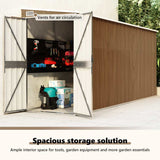 Wall-mounted Garden Shed Brown 118x382x178 cm Galvanised Steel 316232