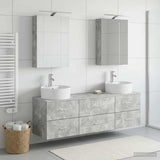 Bathroom Furniture Set 5 pcs Concrete Grey 3406874