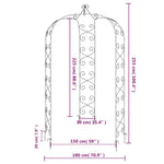Garden Arch Black Ø180x255 cm Steel 319351