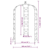 Garden Arch Black Ø180x255 cm Steel 319351