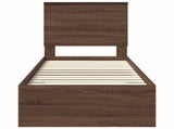 Bed Frame Brown Oak and Silver 70 x 190 cm Engineered Wood 3411374