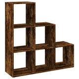 Room Divider Bookcase 3-Tier Smoked Oak 99x29x99 cm Engineered Wood 857962