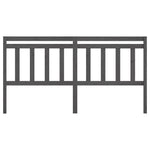 ZNTS Bed Headboard Grey 186x4x100 cm Solid Wood Pine 814111