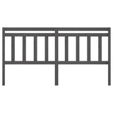 ZNTS Bed Headboard Grey 186x4x100 cm Solid Wood Pine 814111