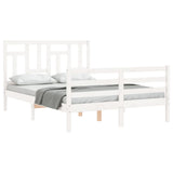Bed Frame without Mattress White 140x200 cm Solid Wood 3194962