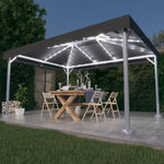 ZNTS Gazebo with LED String Lights 400x300 cm Anthracite Aluminium 3070352