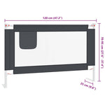 Toddler Safety Bed Rail Dark Grey 120x25 cm Fabric 10227