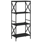 Bookcase 4-Tier Black 59x35x132 cm Engineered Wood 837617