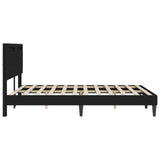 Bed Frame with LED Strip Lights Black 135 x 190 cm Faux Leather 42028039