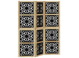 Room Divider 3 Panels Brown and Black Solid Wood Paulownia 358798