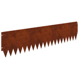 Lawn Edging 10 pcs 103 x 25 cm Steel Rusty 8008502