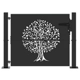 Garden Gate with Lock Black 110 x 105 cm Powder-coated steel 42015884