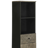 Bathroom Cabinet Black 38x33x160 cm Solid Wood Mango 4017706