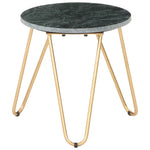 ZNTS Coffee Table Green 40x40x40 cm Real Stone with Marble Texture 286444