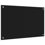 Kitchen Backsplash Black 80 x 50 cm Tempered Glass 42018036