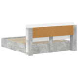 Bed Frame with Storage Concrete Grey 200 x 200 cm 3433901