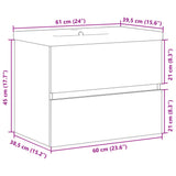 Sink Cabinet with Built-in Basin Old Wood 3328921