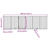Dog Gate with Door Foldable 6 Panels Black 300 cm Poplar Wood 352191