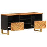 TV Cabinet Brown and Black 100x33.5x46 cm Solid Wood Mango 356801