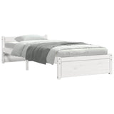Bed Frame without Mattress White Solid Wood 90x190 cm Single Single 815010