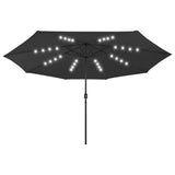 Garden Parasol with LED Lights 400 cm Black 312536