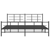 Metal Bed Frame without Mattress with Footboard Black 200x200cm 355586