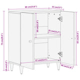 Side Cabinet 60x33x75 cm Solid Wood Mango 358250