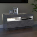 TV Cabinet with LED Lights Concrete Grey 80x35x40 cm 804449