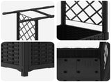 Raised Bed with Trellis and Roof Black 122.5 x 40 x 123 cm PP 42032539
