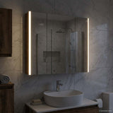 Bathroom Mirror Cabinet Smoked Oak 83.5 x 15.5 x 70 cm 889267