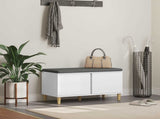 Hall Bench White 80 x 38 x 46 cm Engineered Wood and Fabric 891528