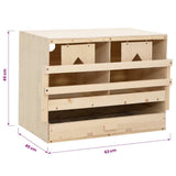 Chicken Laying Nest 2 Compartments 63x40x45 cm Solid Pine Wood 170652