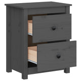 ZNTS Bedside Cabinets 2 pcs Grey 50x35x61.5 cm Solid Wood Pine 813684