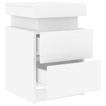 ZNTS Bedside Cabinet with LED Lights White 35x39x55 cm 836749