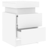 ZNTS Bedside Cabinet with LED Lights White 35x39x55 cm 836749