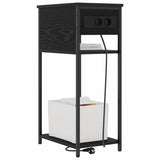 Bedside Cabinet Black Oak 41 x 28 x 76 cm Engineered Wood 859575