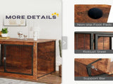 46.46'' Dog Crate Furniture with Openable Top, Two Lockable Doors, for Extra Large Dogs, Rustic T3398P425265