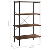 4-Tier Shelving Unit Black and Dark Wood 80x40x130 cm 336345